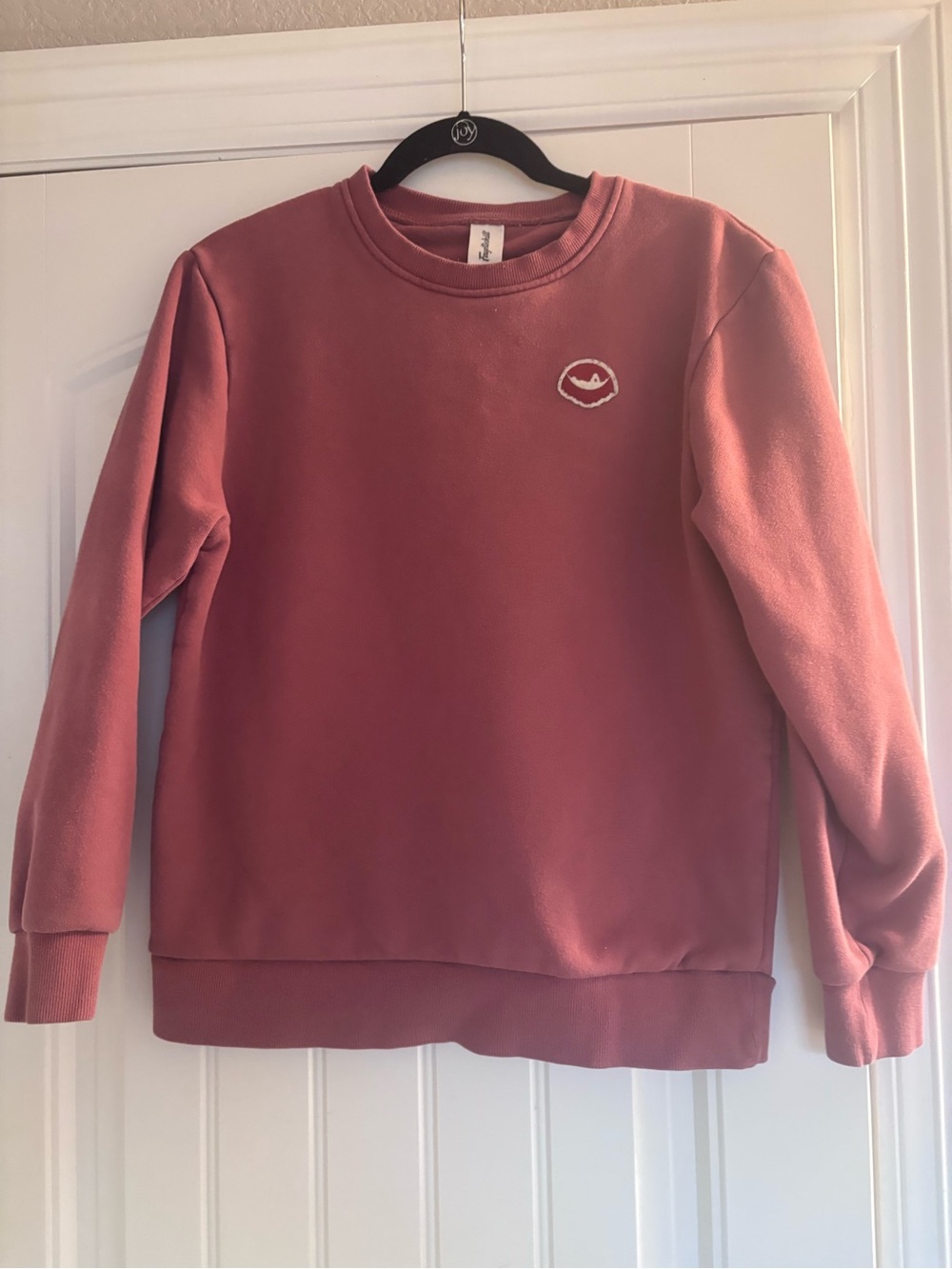 Women's Crewneck Sweatshirt in Dusty Rose with Embroidered Logo